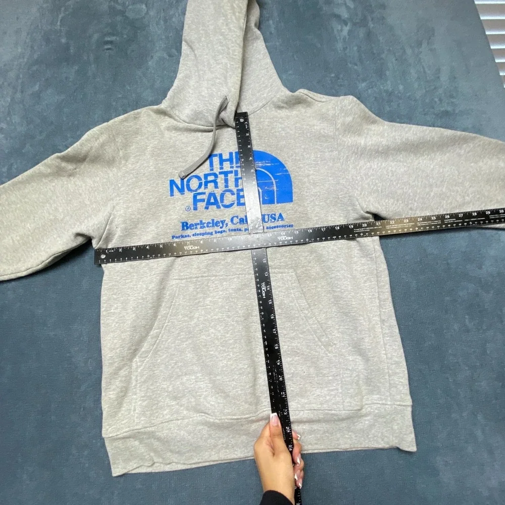 The North Face Hoodie Mens Medium Heather Gray Fleece Lined Kangaroo Pockets